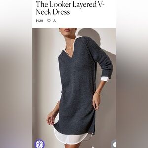 Brochu Walker Gray V-Neck Dress with Relaxed Fit